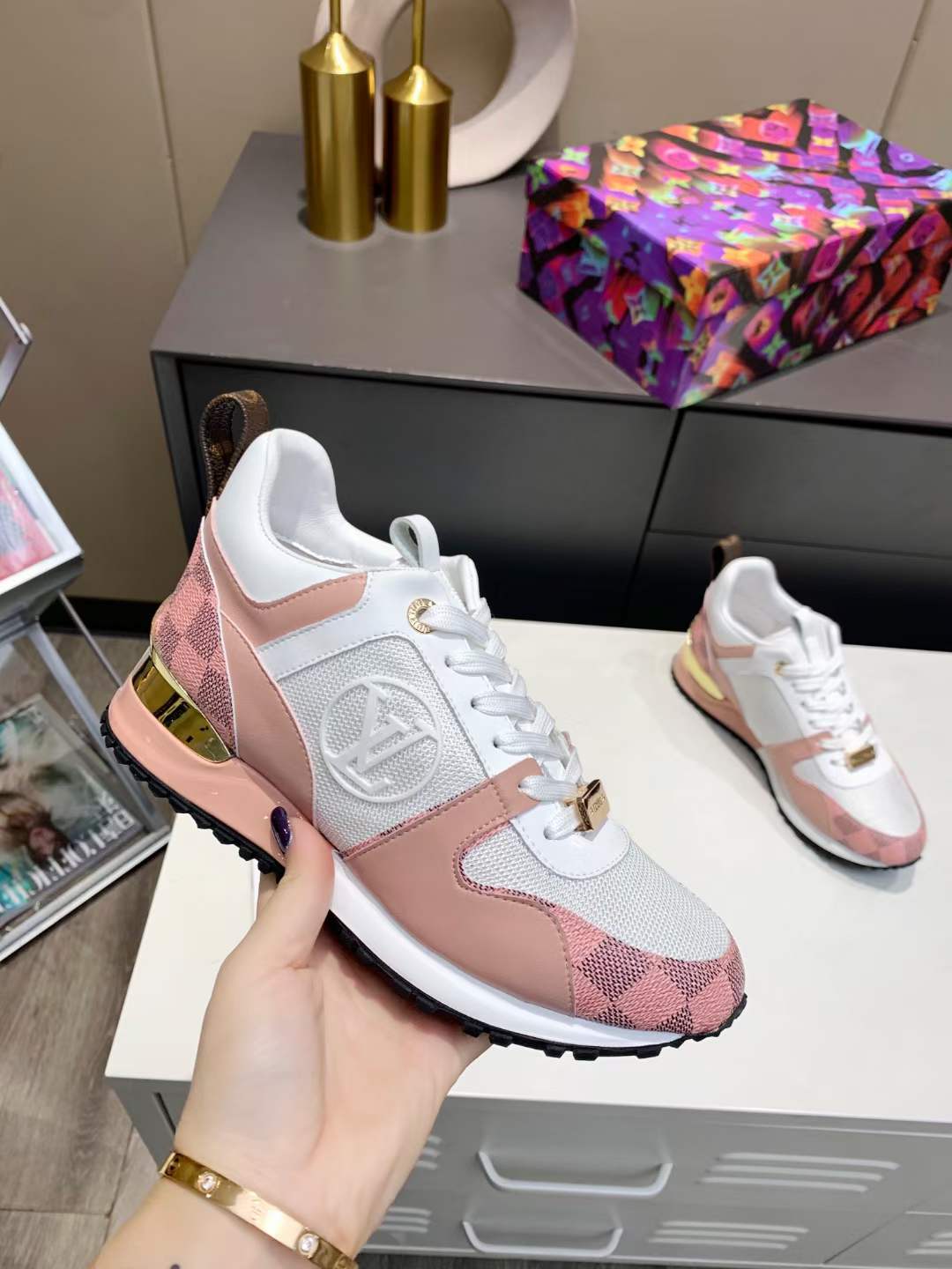 Women L*ouis V*uitton Run Away Top Sneaker