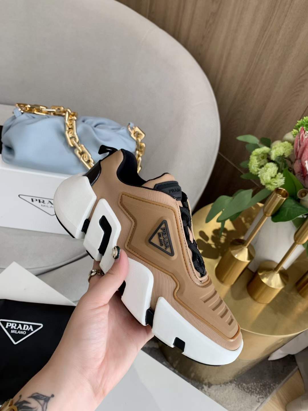 Mens Women P*rada Top Sneakers