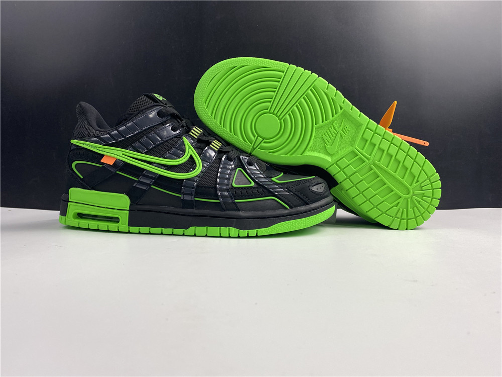 from OFF-WHITE x Nike Air Rubber Dunk “Green Strike” CU6015-001