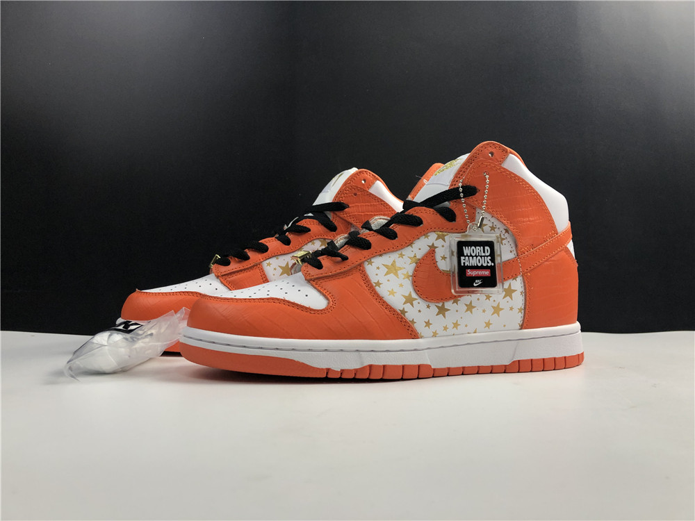 from Supreme x Nike SB Dunk High”Stars Orange”