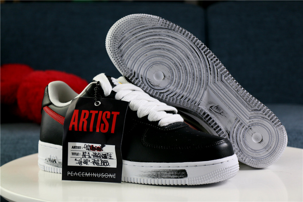 from EACEMINUSONE X Nike Air Force 1 Low Para-Noise Black Red