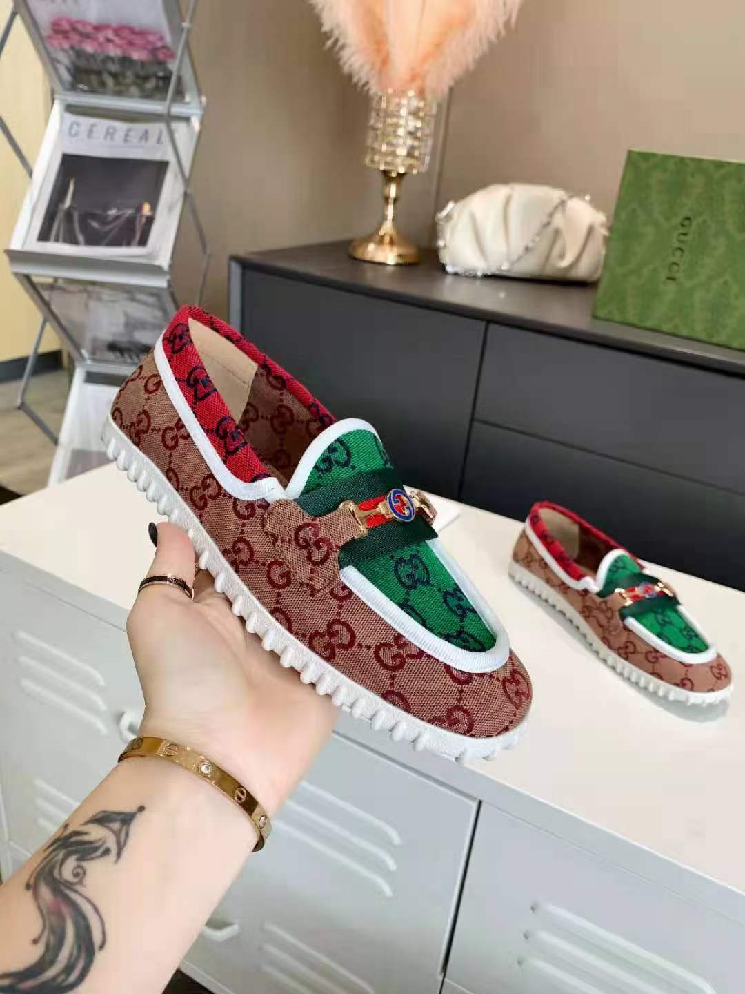 Men Women G*ucci Loafer Top Sneaker