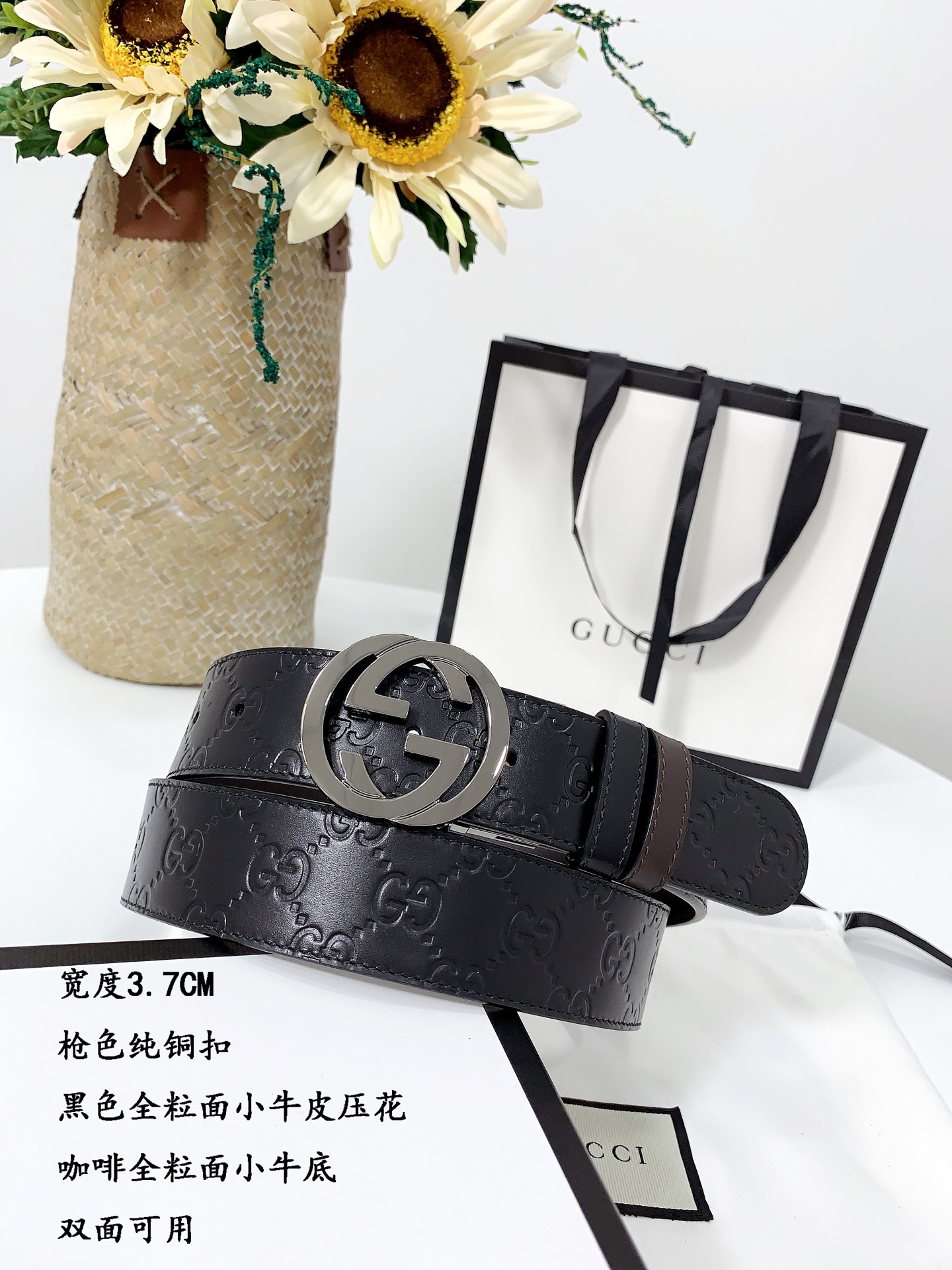 G*ucci Belts Top Quality 37MM
