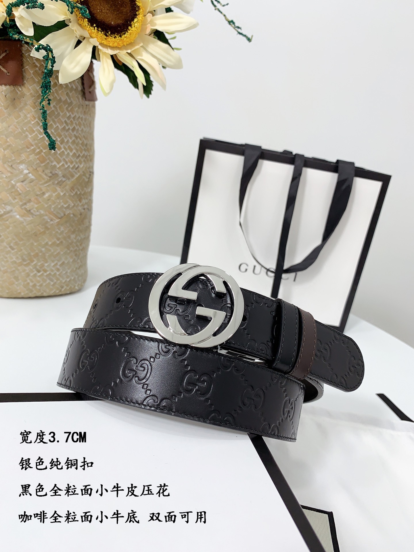 G*ucci Belts Top Quality 37MM