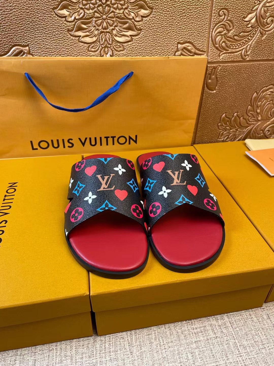 Men L*ouis V*uitton Top Slippers