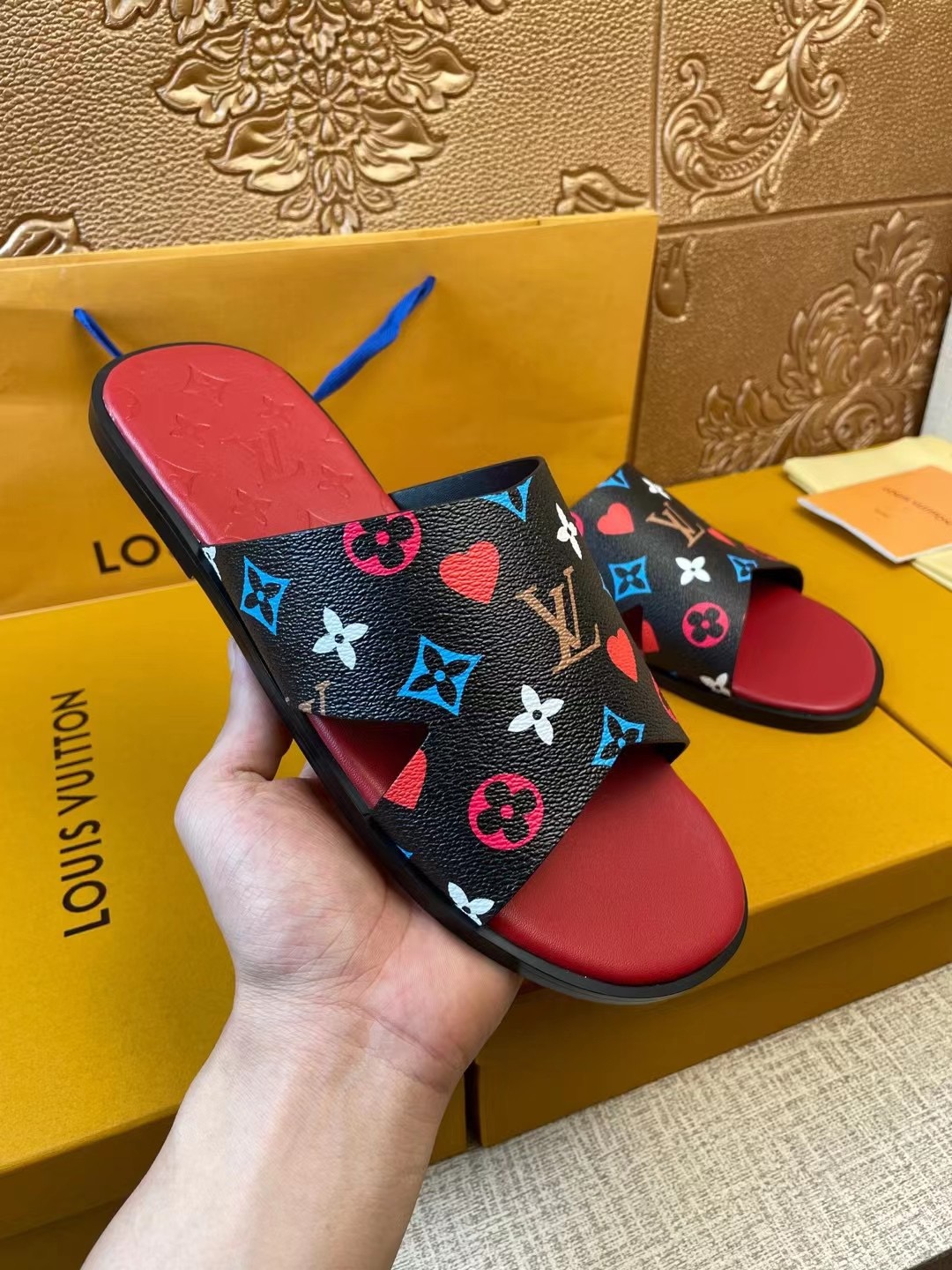 Men L*ouis V*uitton Top Slippers