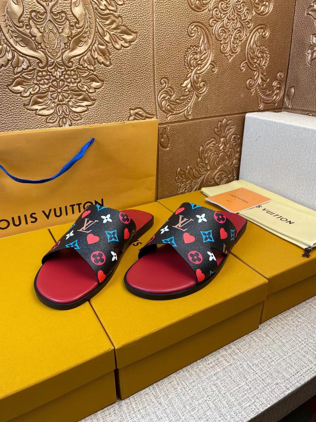 Men L*ouis V*uitton Top Slippers