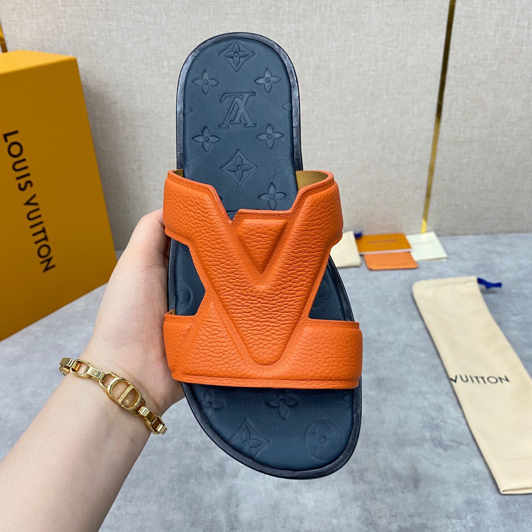 Men L*ouis V*uitton Top Slippers