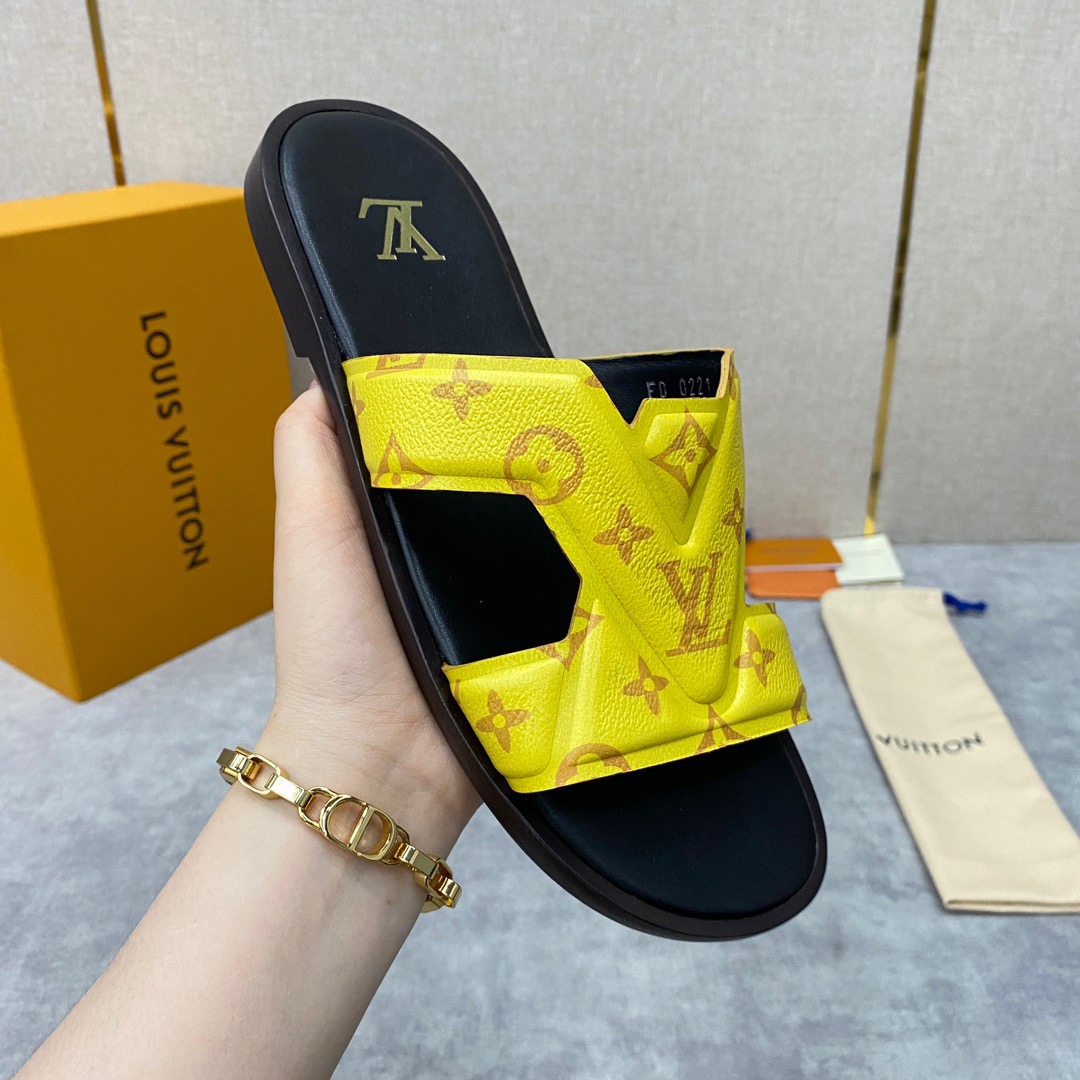Men L*ouis V*uitton Top Slippers