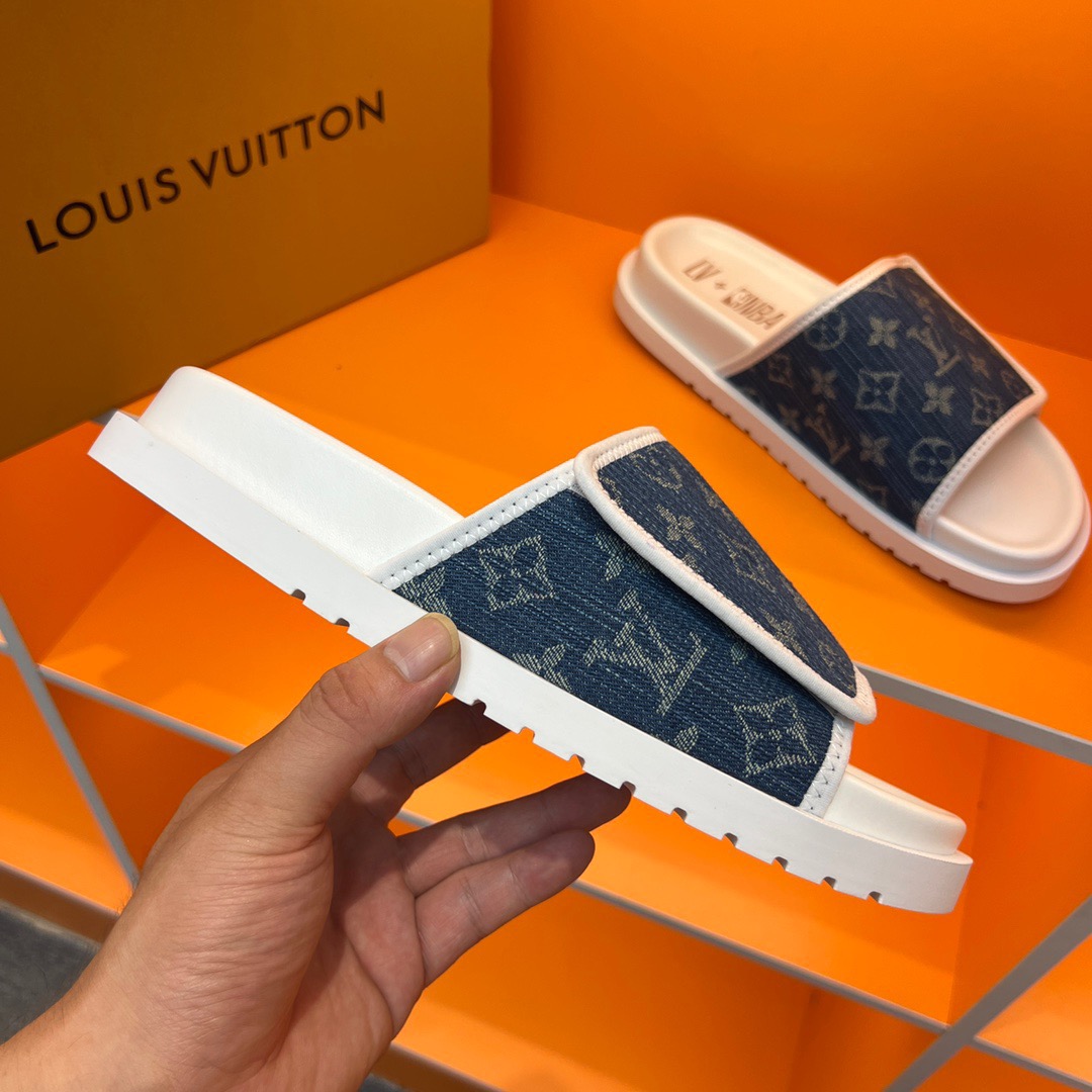 Men L*ouis V*uitton Top Slippers