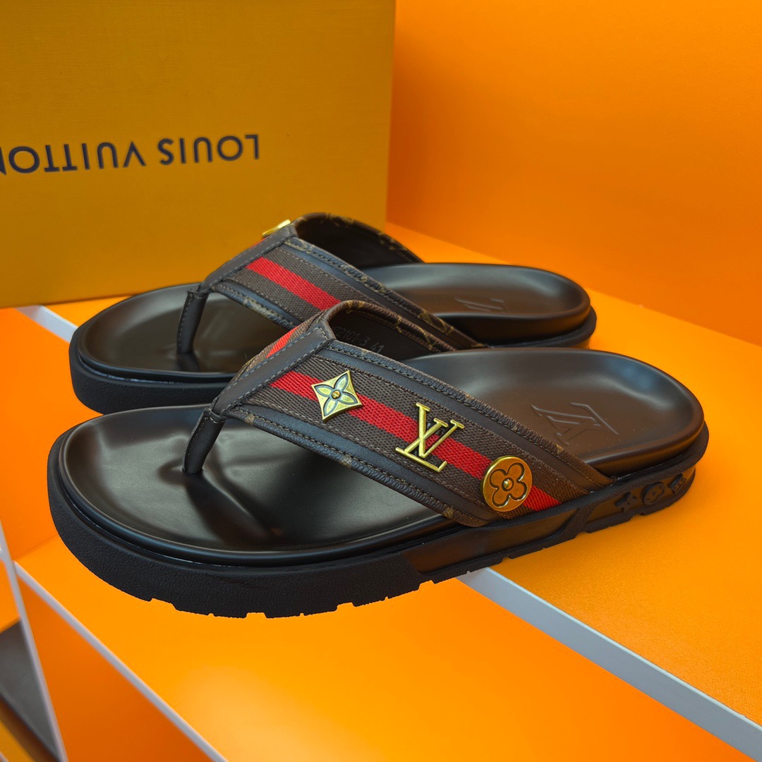 1 Men L*ouis V*uitton Top Slippers