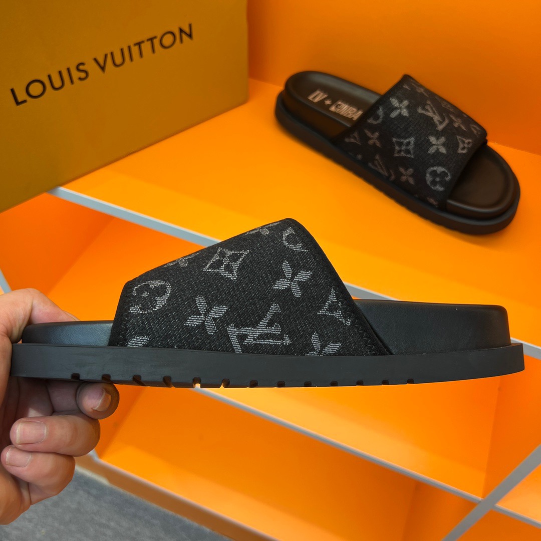 Men L*ouis V*uitton Top Slippers