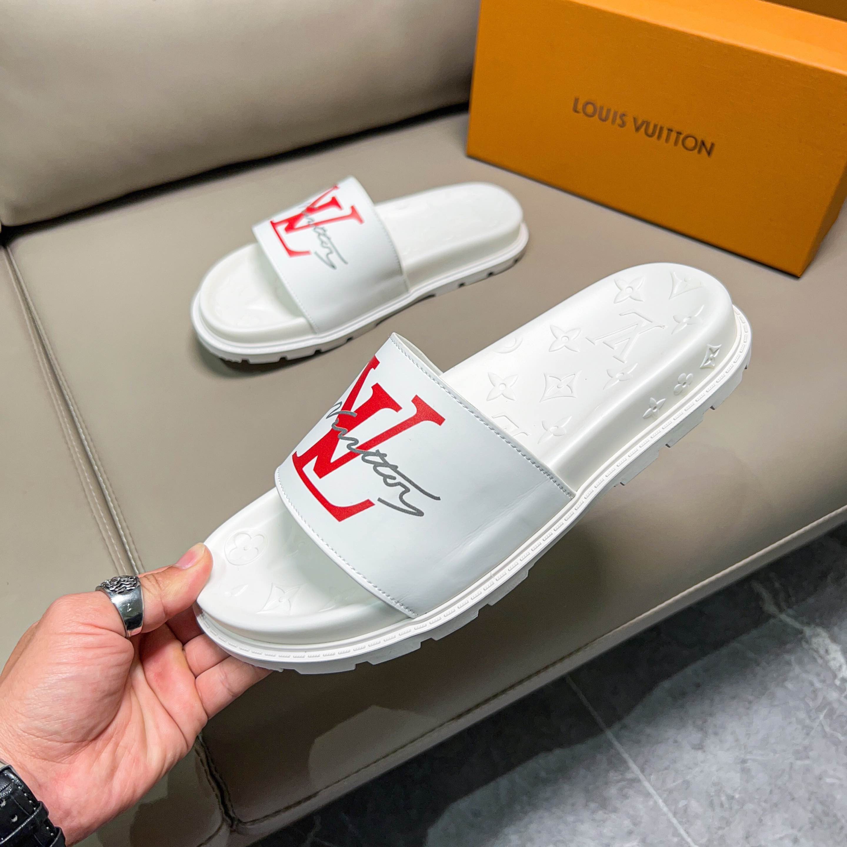 Men L*ouis V*uitton Top Slippers
