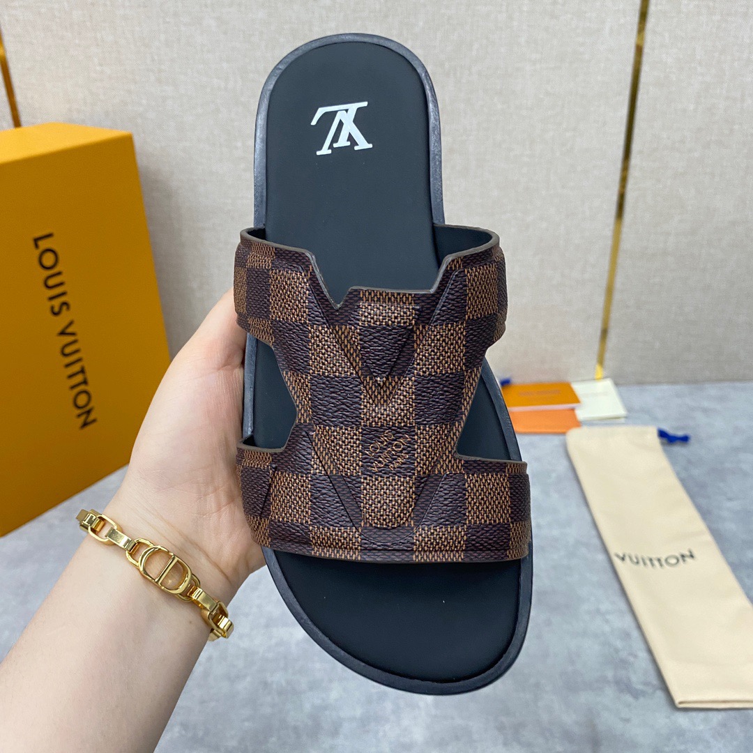 Men L*ouis V*uitton Top Slippers