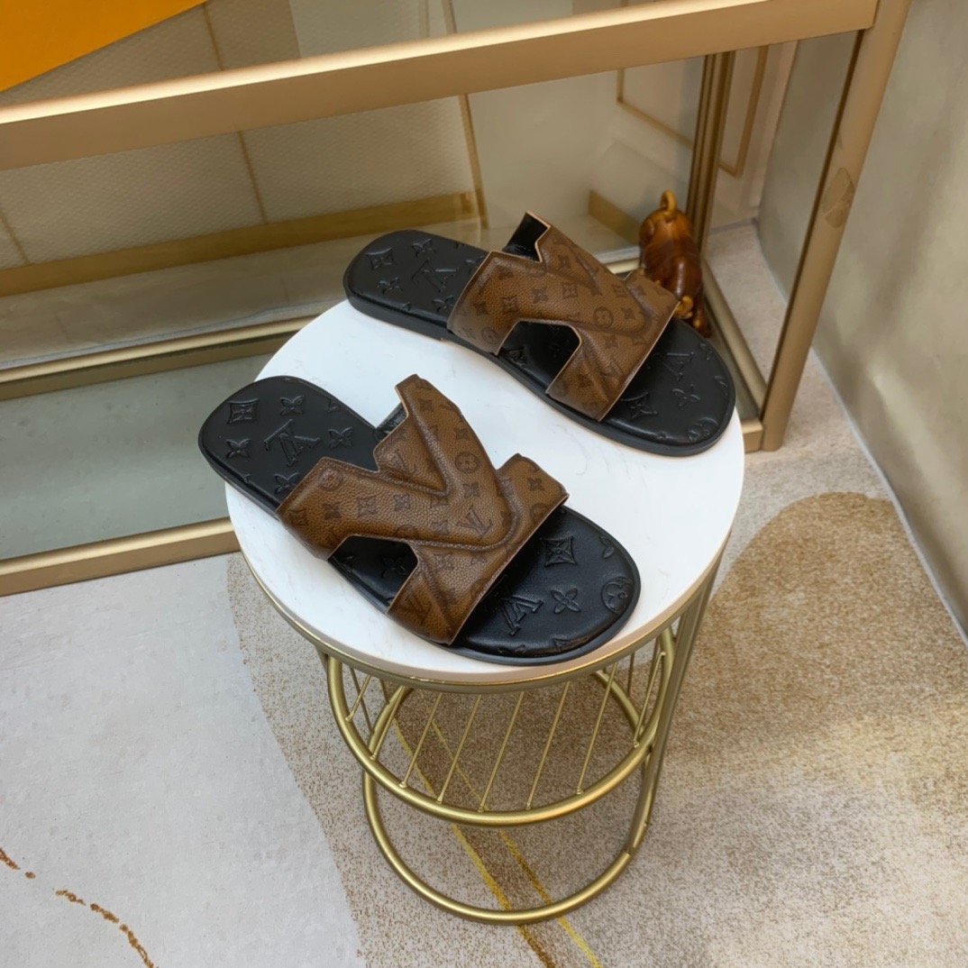 Men L*ouis V*uitton Top Slippers