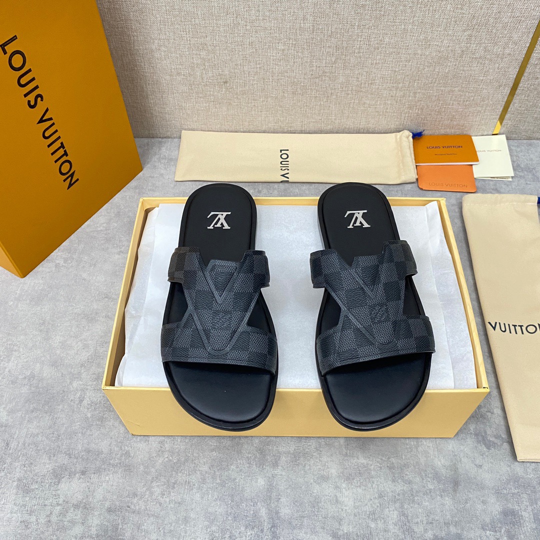 Men L*ouis V*uitton Top Slippers