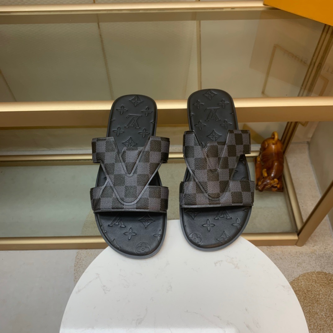 Men L*ouis V*uitton Top Slippers