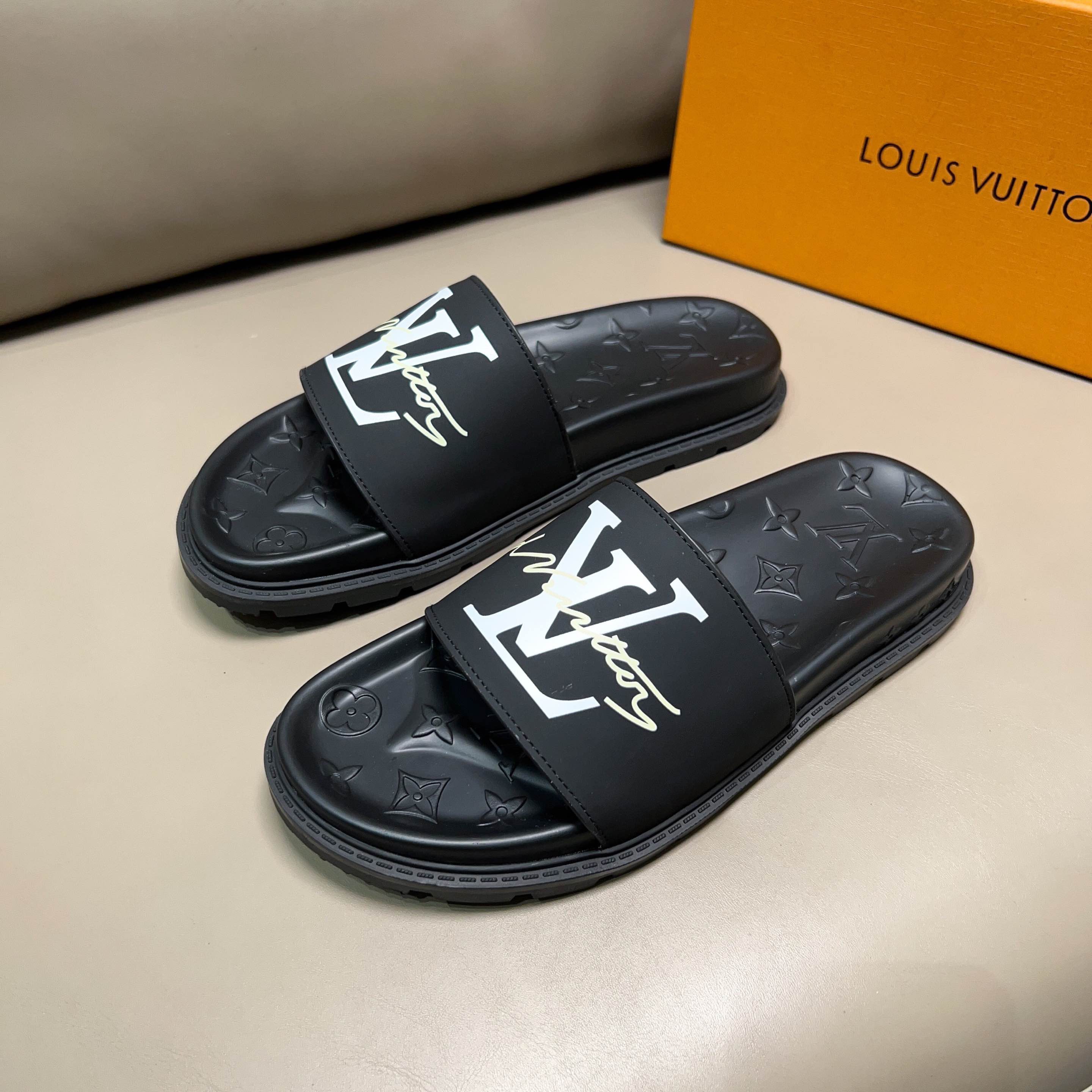 Men L*ouis V*uitton Top Slippers