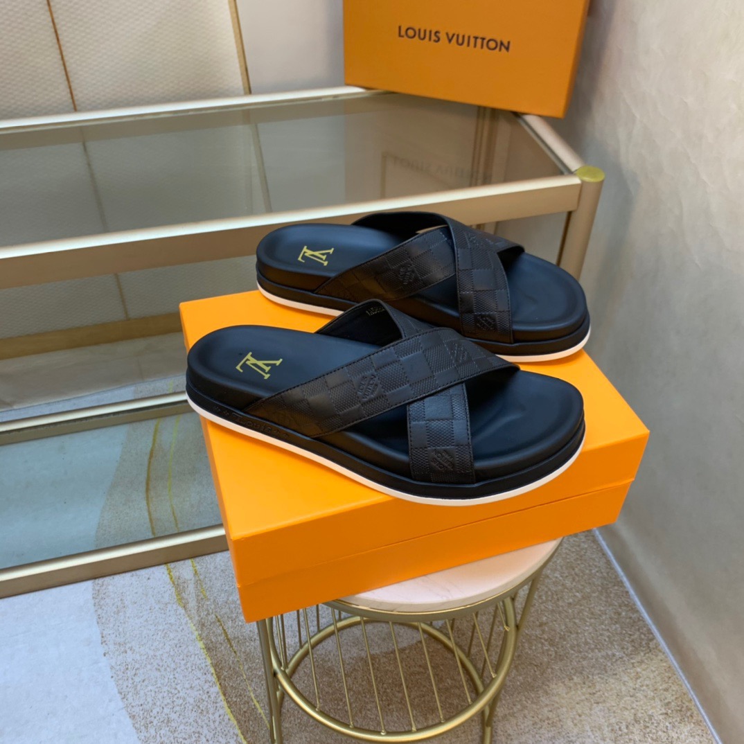 Men L*ouis V*uitton Top Slippers