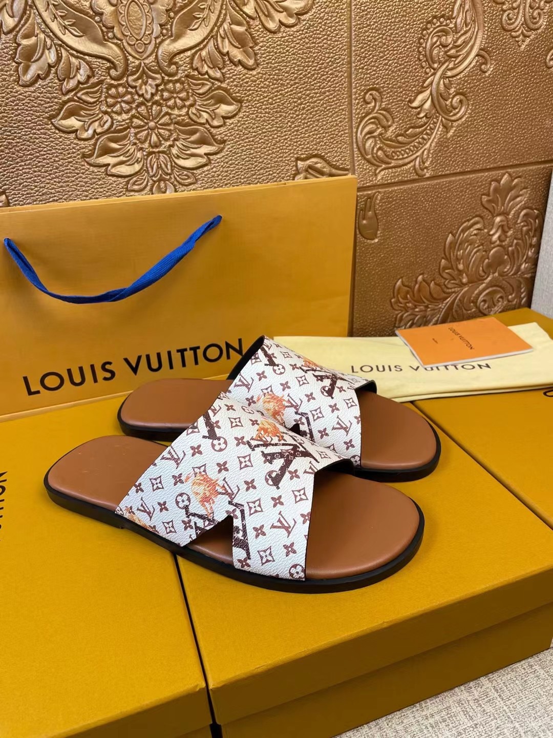 Men L*ouis V*uitton Top Slippers