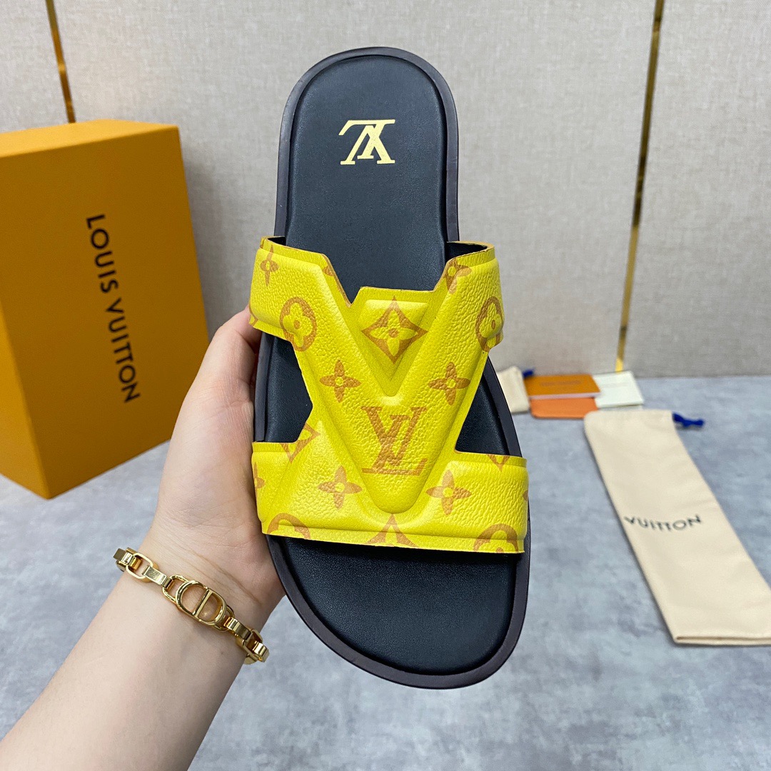 Men L*ouis V*uitton Top Slippers