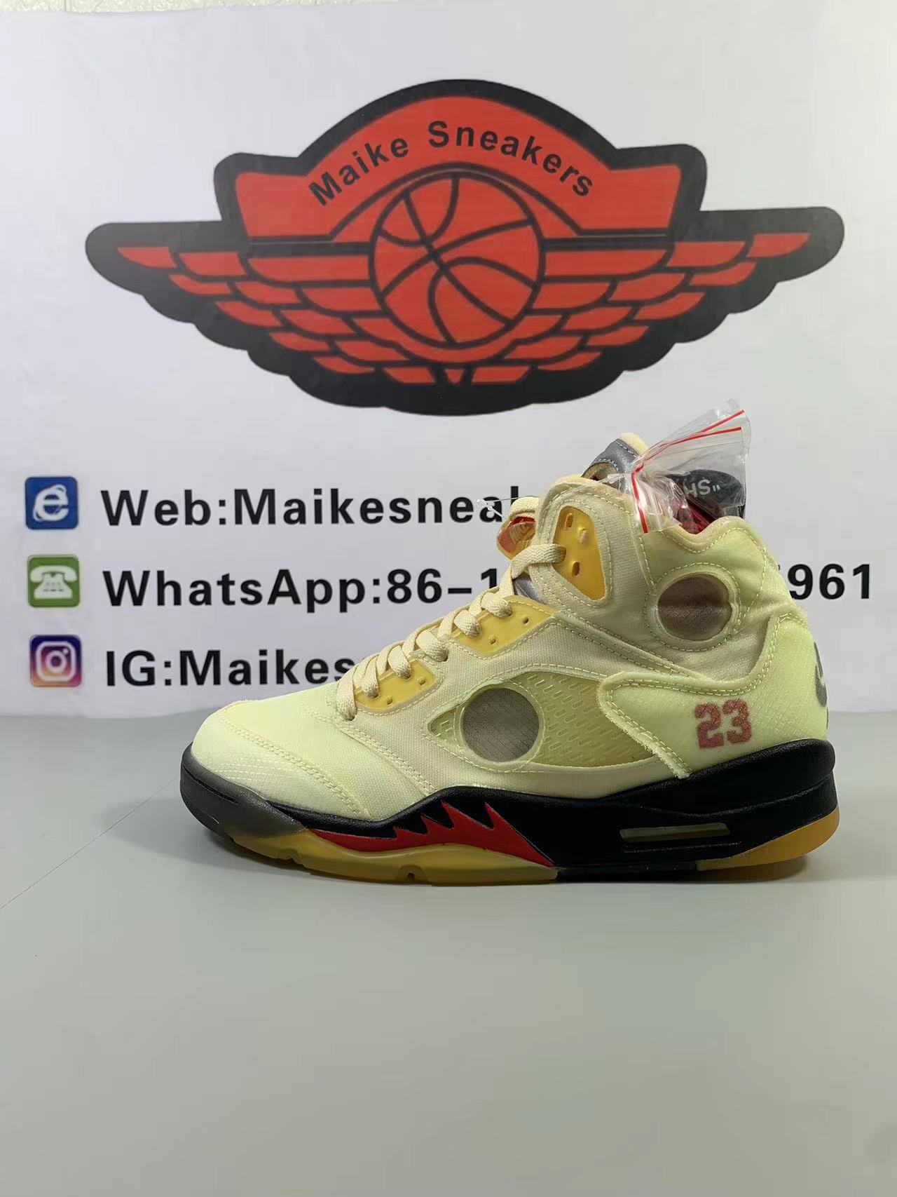 OFF-WHITE x Air Jordan 5 “Sail” DH8565-100