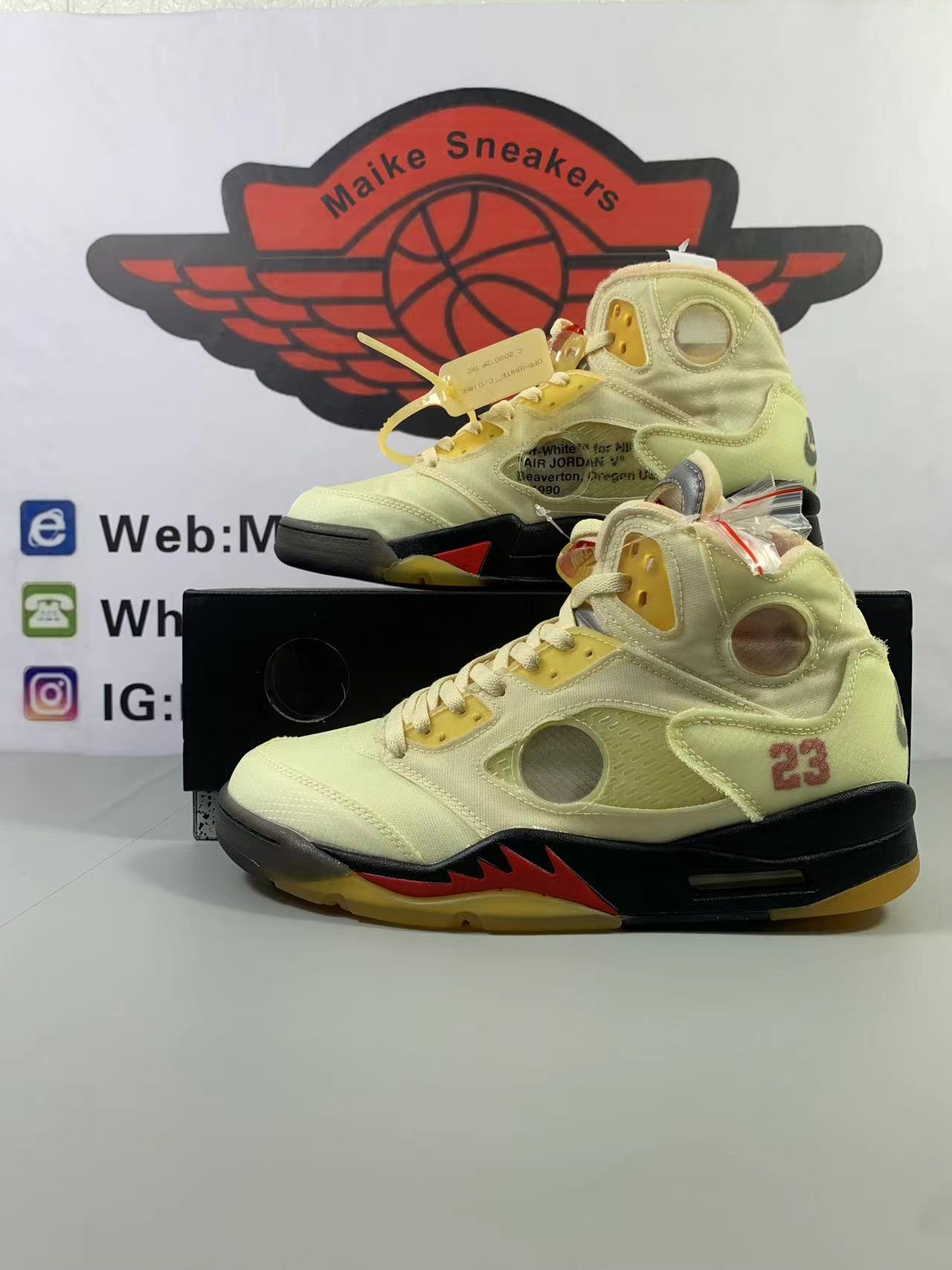 OFF-WHITE x Air Jordan 5 “Sail” DH8565-100