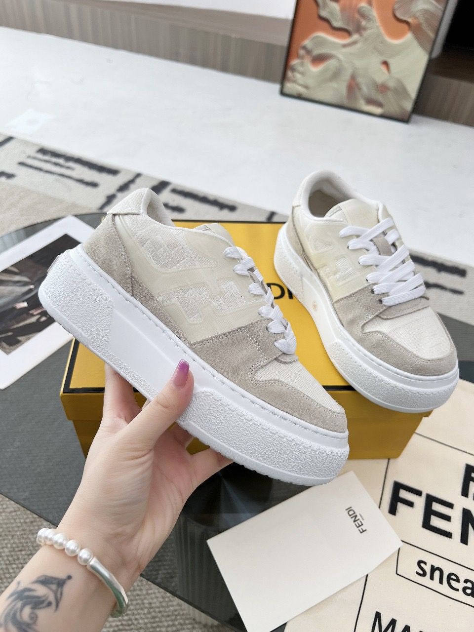 Men Women F*endi Top Sneakers size 35-46