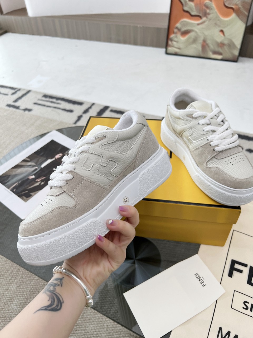 Men Women F*endi Top Sneakers size 35-46