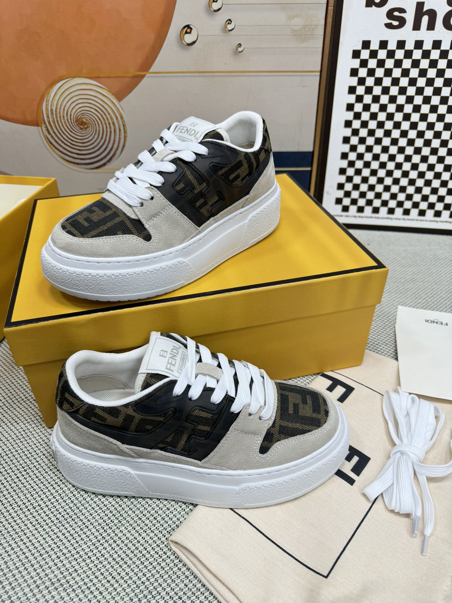 Men Women F*endi Top Sneakers size 35-46
